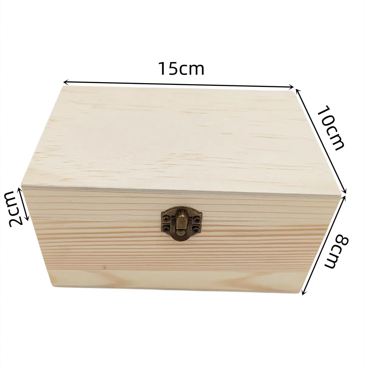 Anktily Lot de 4 petites boîtes en bois brut de 15 x 10 x 8 cm rustiques avec fermoir de verrouillage pour décoration de table de maison