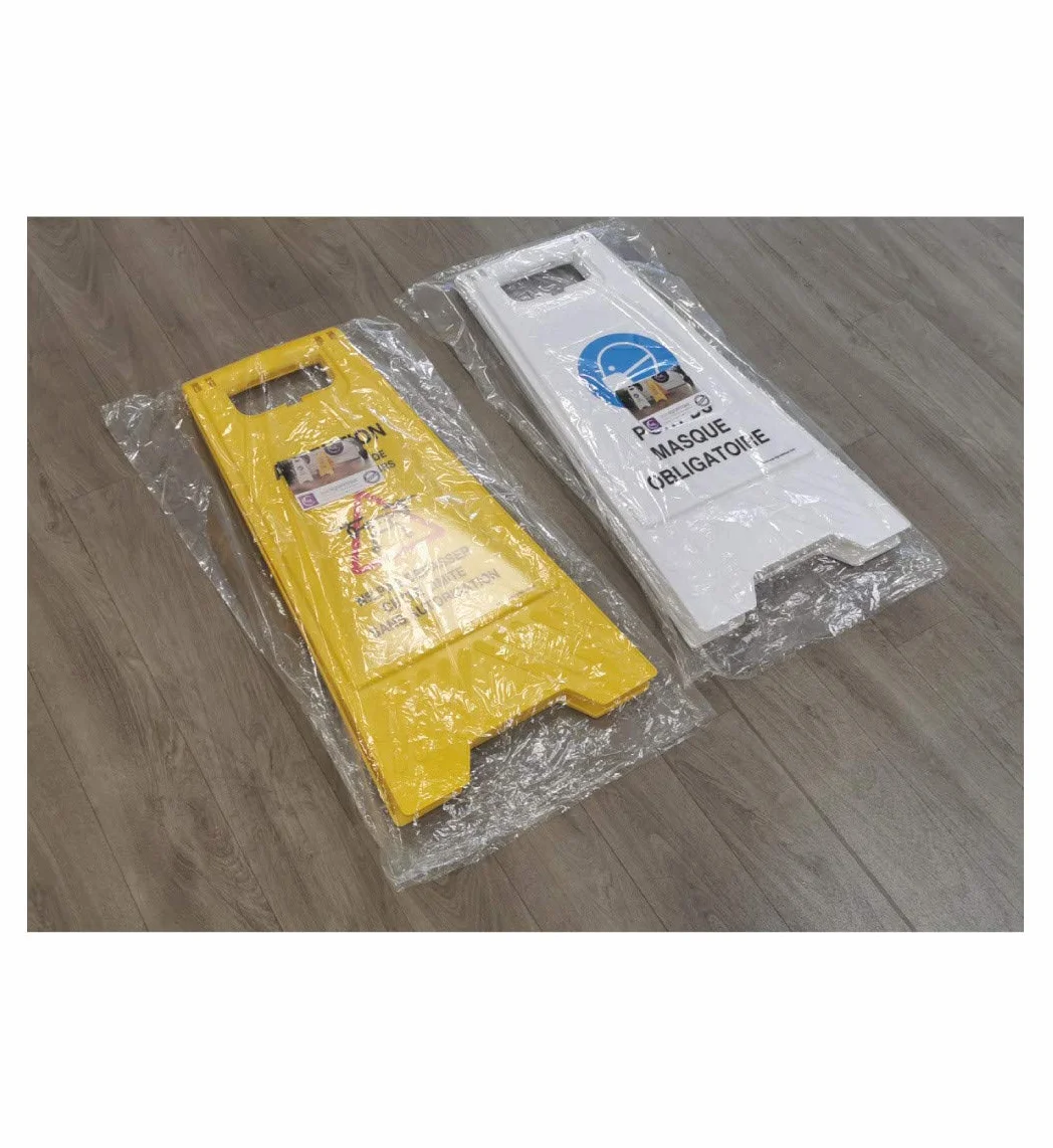 AUA SIGNALETIQUE - Chevalet de signalisation sol Glissant - Poids 1KG en plastique jaune