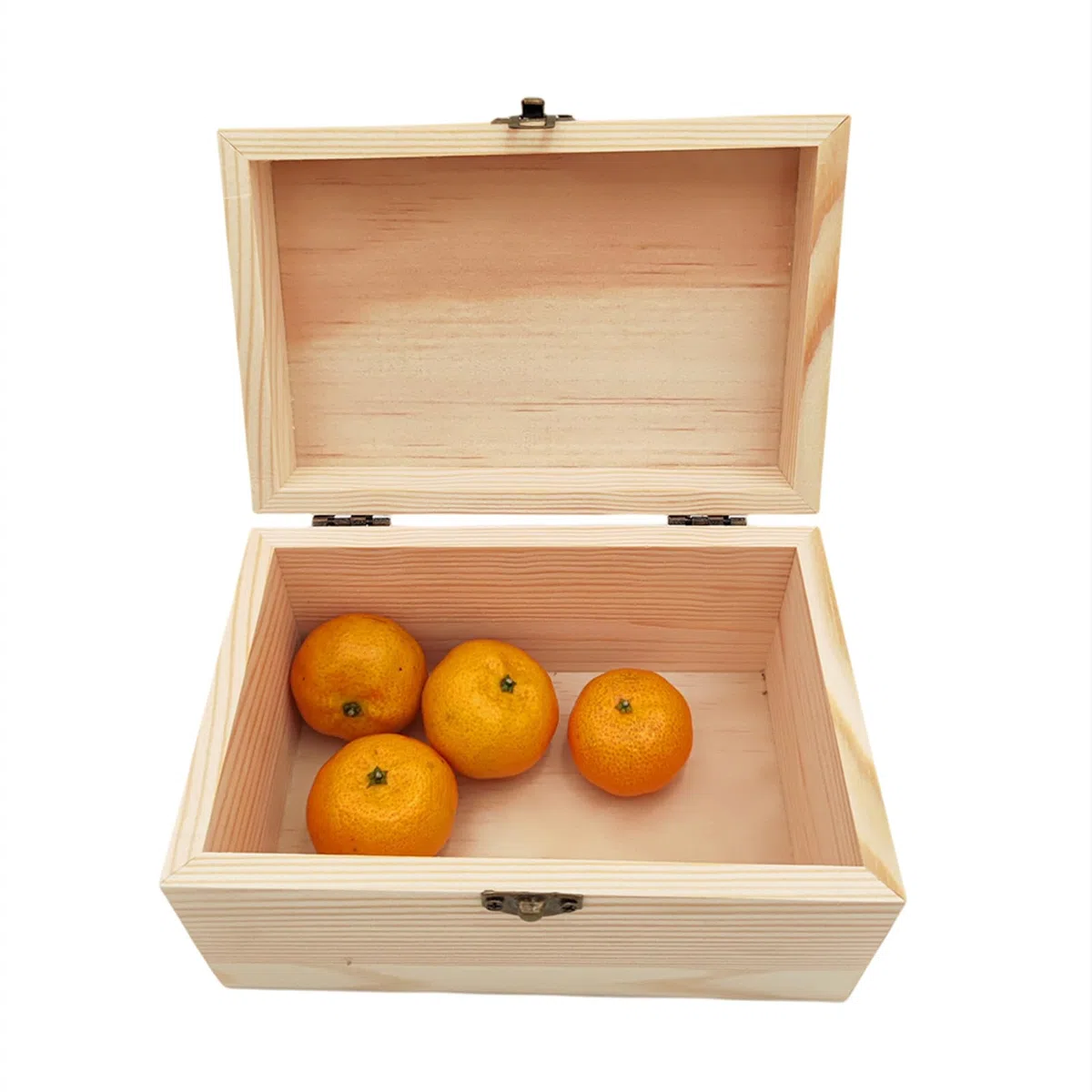Anktily Lot de 4 petites boîtes en bois brut de 15 x 10 x 8 cm rustiques avec fermoir de verrouillage pour décoration de table de maison