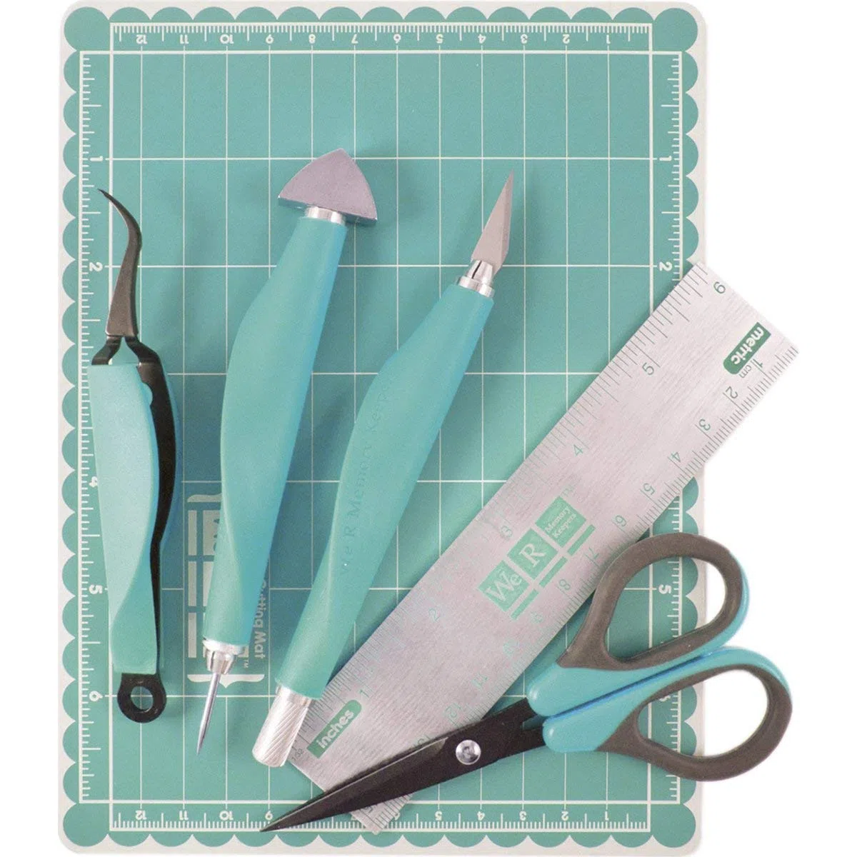 We R Memory Keepers Mini Kit Outils Scrapbooking 6 Pieces, Blanc