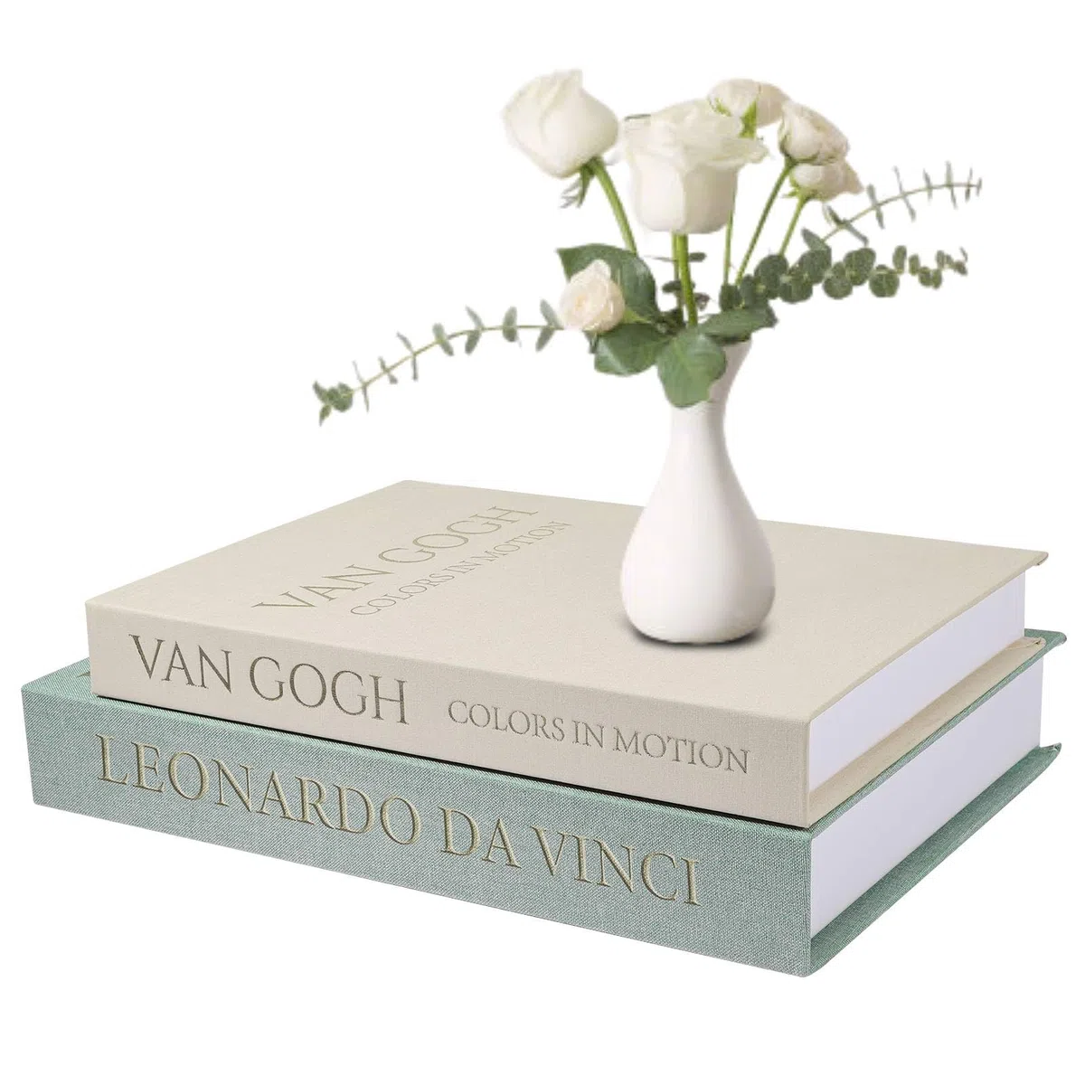 Set de Boîtes à Livres Décoratives en Lin avec Dorure à Chaud – Boîte de Rangement Élégante à Fermeture Magnétique pour Bibliothèque, Salon, Café, Bureau et Décoration de Fête