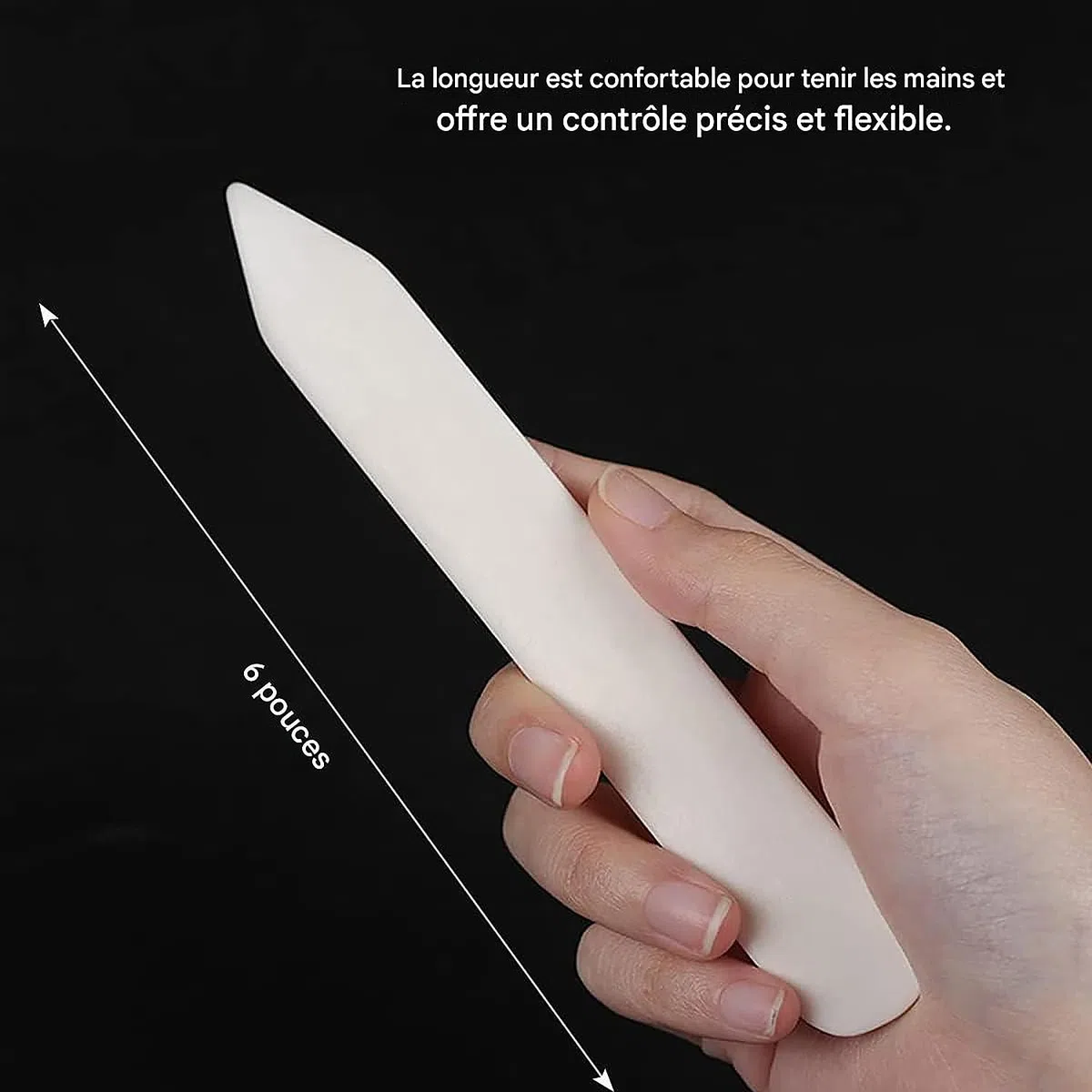 WUTA Plioir en os pour Papier, véritable Naturel plieur à Papier, Pliage précis,pour Bricolage, Polissage à la Main, Reliure de Livres et travaux manuels en Papier(A 5 pièces)
