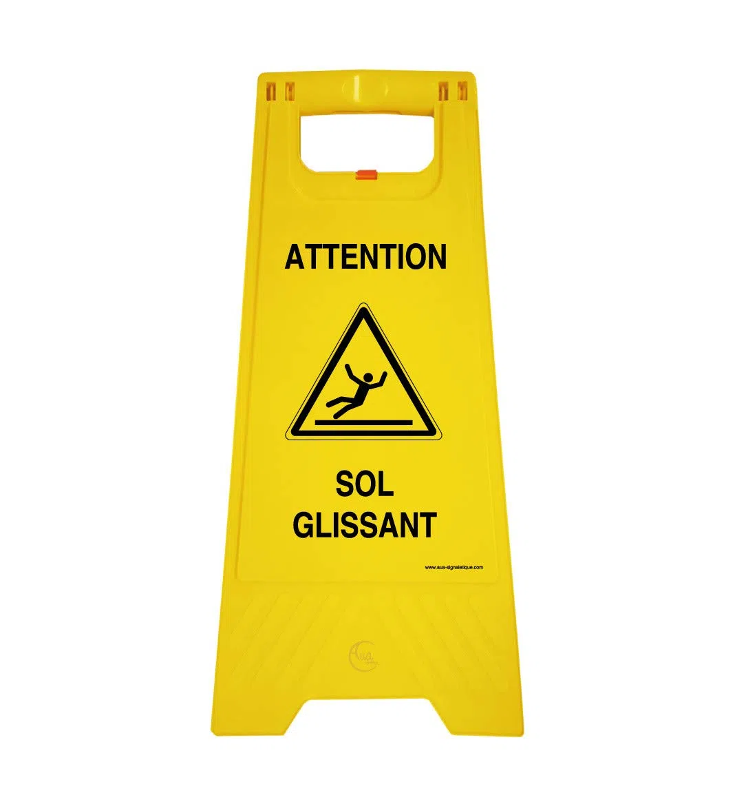 AUA SIGNALETIQUE - Chevalet de signalisation sol Glissant - Poids 1KG en plastique jaune