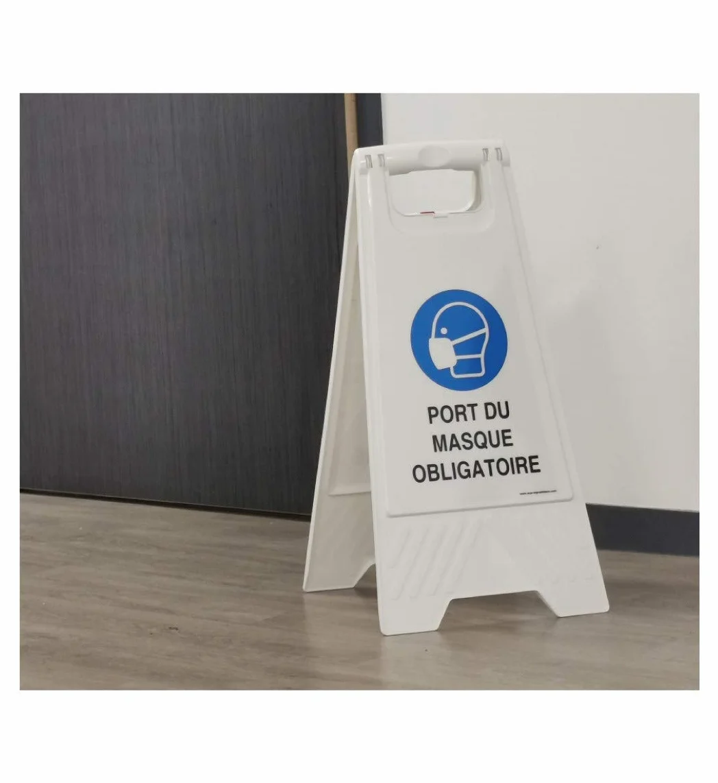 AUA SIGNALETIQUE - Chevalet de signalisation sol Glissant - Poids 1KG en plastique jaune