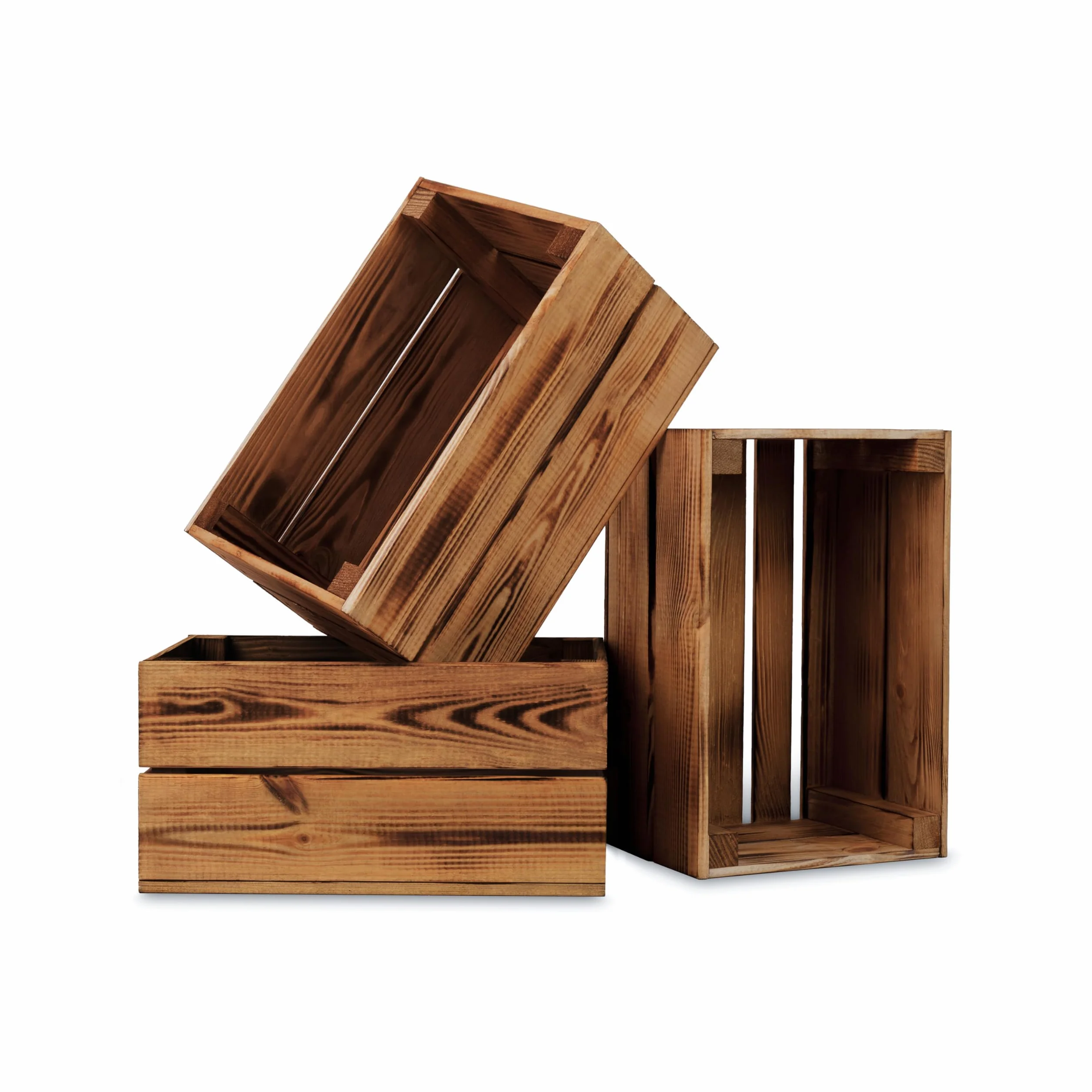 Mini coffret vintage en bois flammé 30x20x15 - Coffrets déco en bois