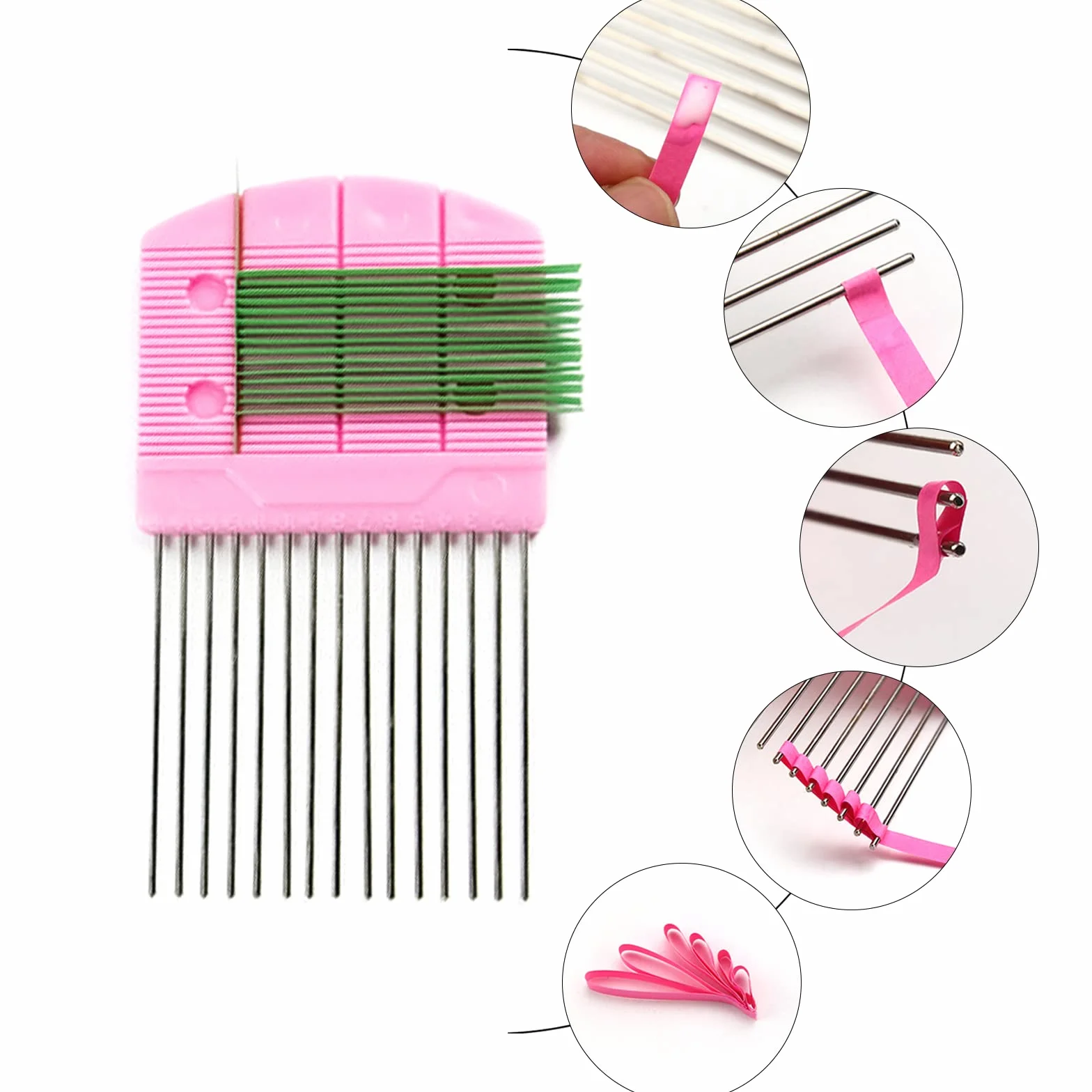 YURROAD Kit quilling complet 19 pièces, accessoires et outils de quilling avec stylo à fente, gabarit, peigne, onduleur et formes 3D, pour spirales, fleurs et relief