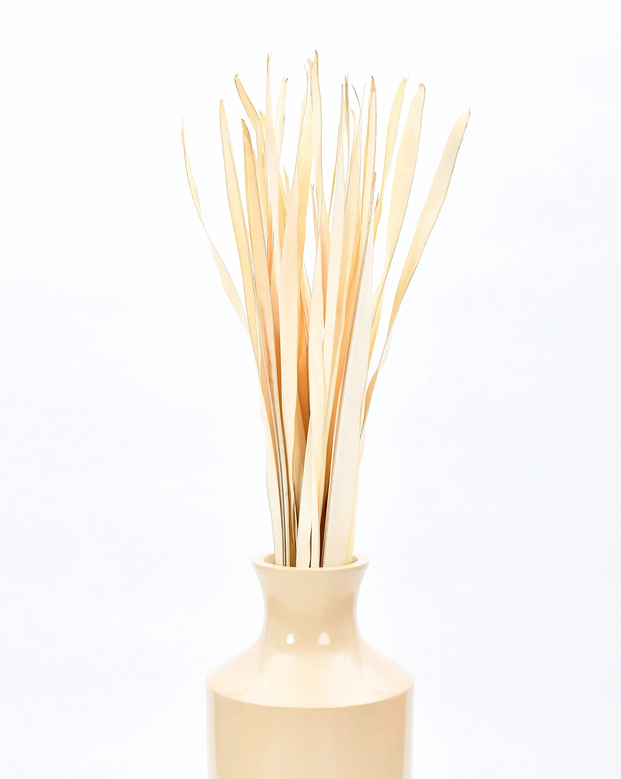 LEEWADEE Décoration Vase Sol - Feuilles de Palmier Séchées 115 cm Naturel, Set 2 Bouquets