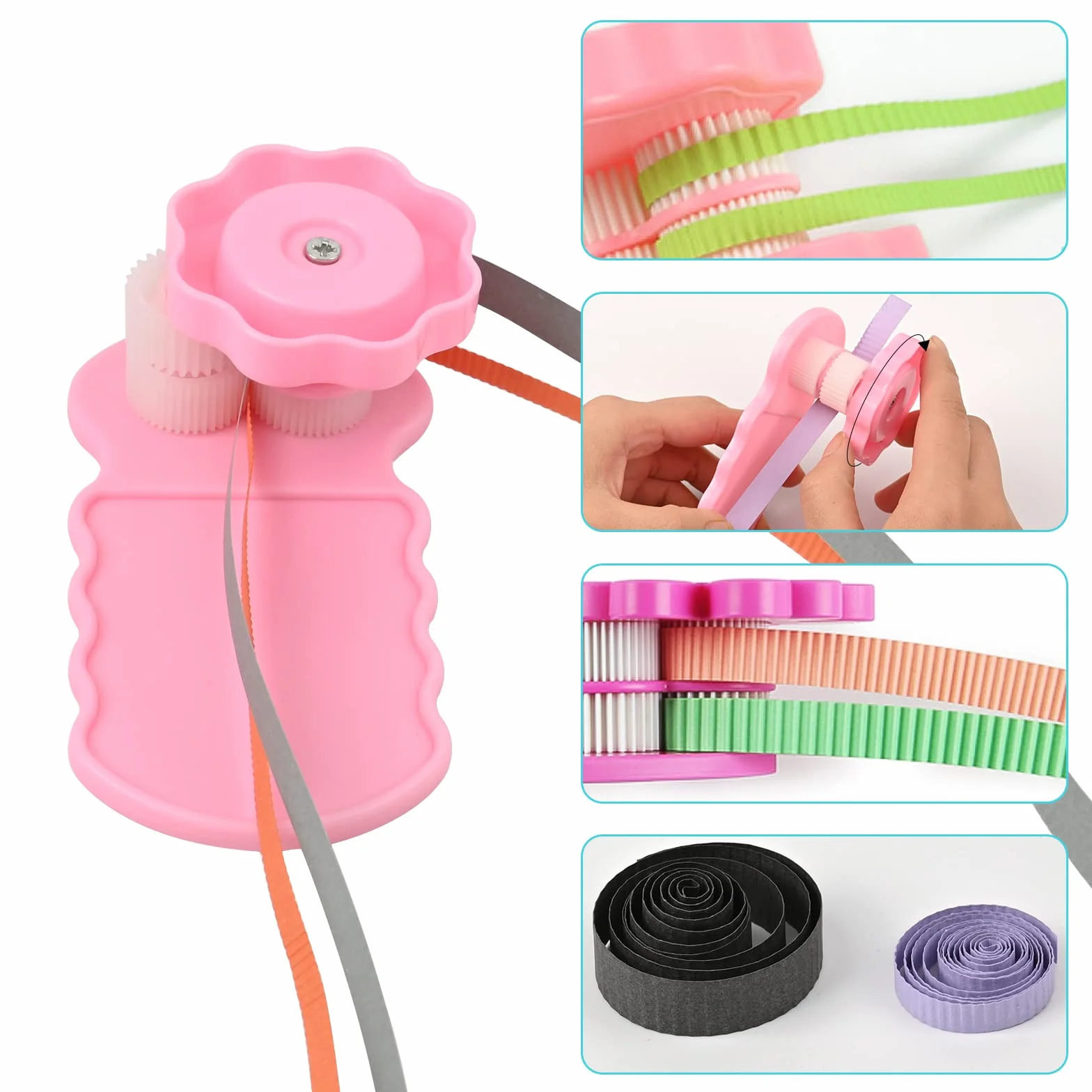 YURROAD Kit quilling complet 19 pièces, accessoires et outils de quilling avec stylo à fente, gabarit, peigne, onduleur et formes 3D, pour spirales, fleurs et relief